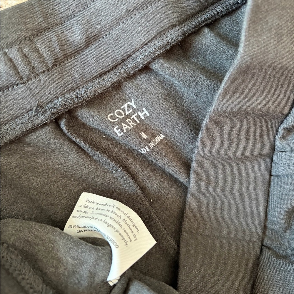 Cozy Earth Casual Drawstring Bamboo Lounge Shorts - Charcoal - Picture 3 of 4